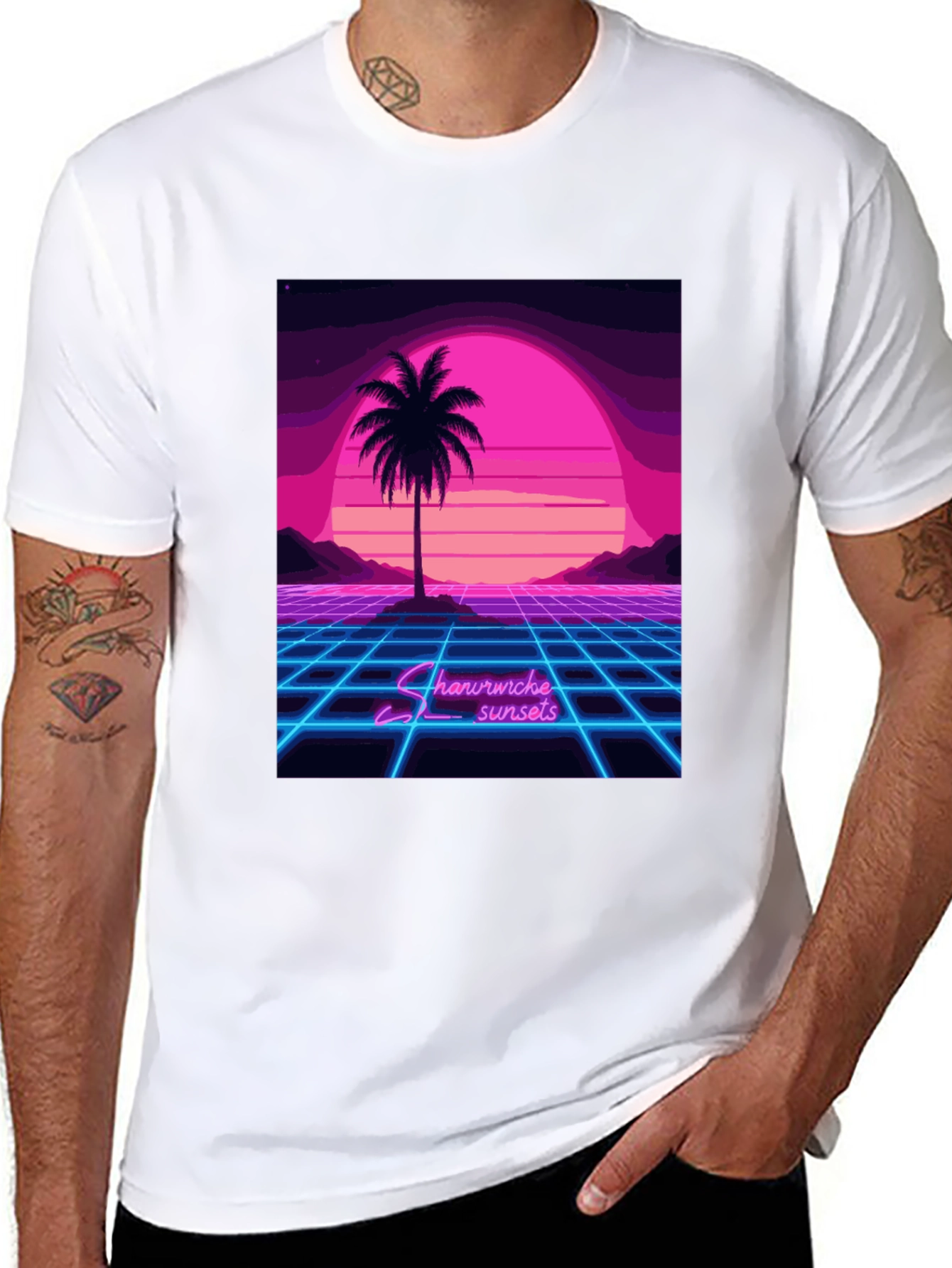 Retro Sunset Palm Tree T-Shirt