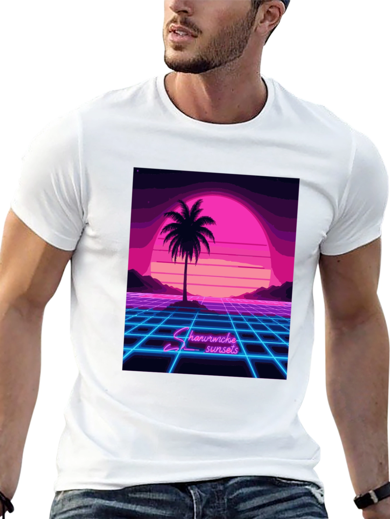 Retro Sunset Palm Tree T-Shirt
