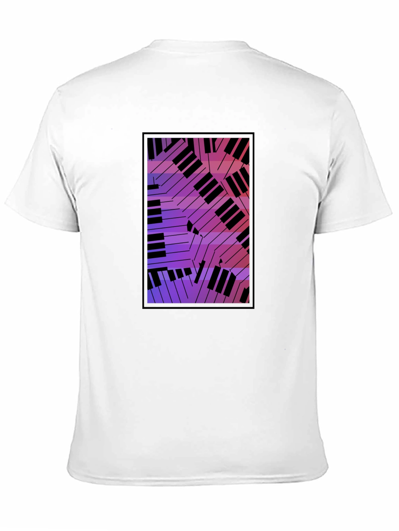 Abstract Piano Keys Graphic Black T-Shirt