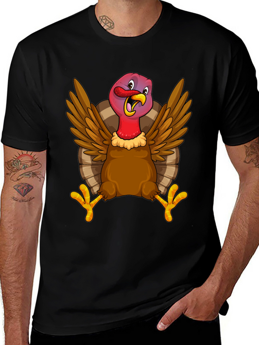 Funny Turkey Graphic Tee - Thanksgiving Holiday T-Shirt