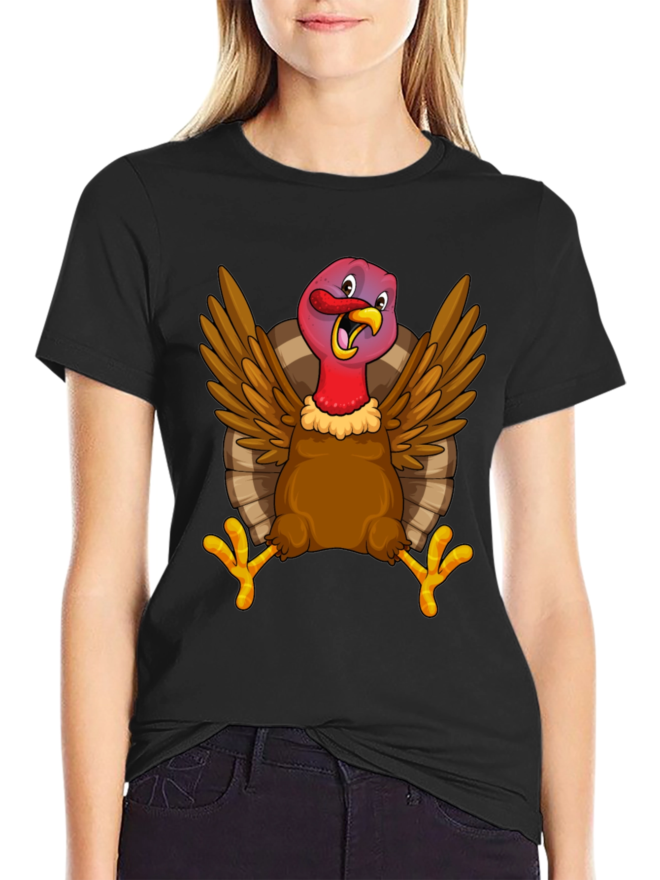 Funny Turkey Graphic Tee - Thanksgiving Holiday T-Shirt