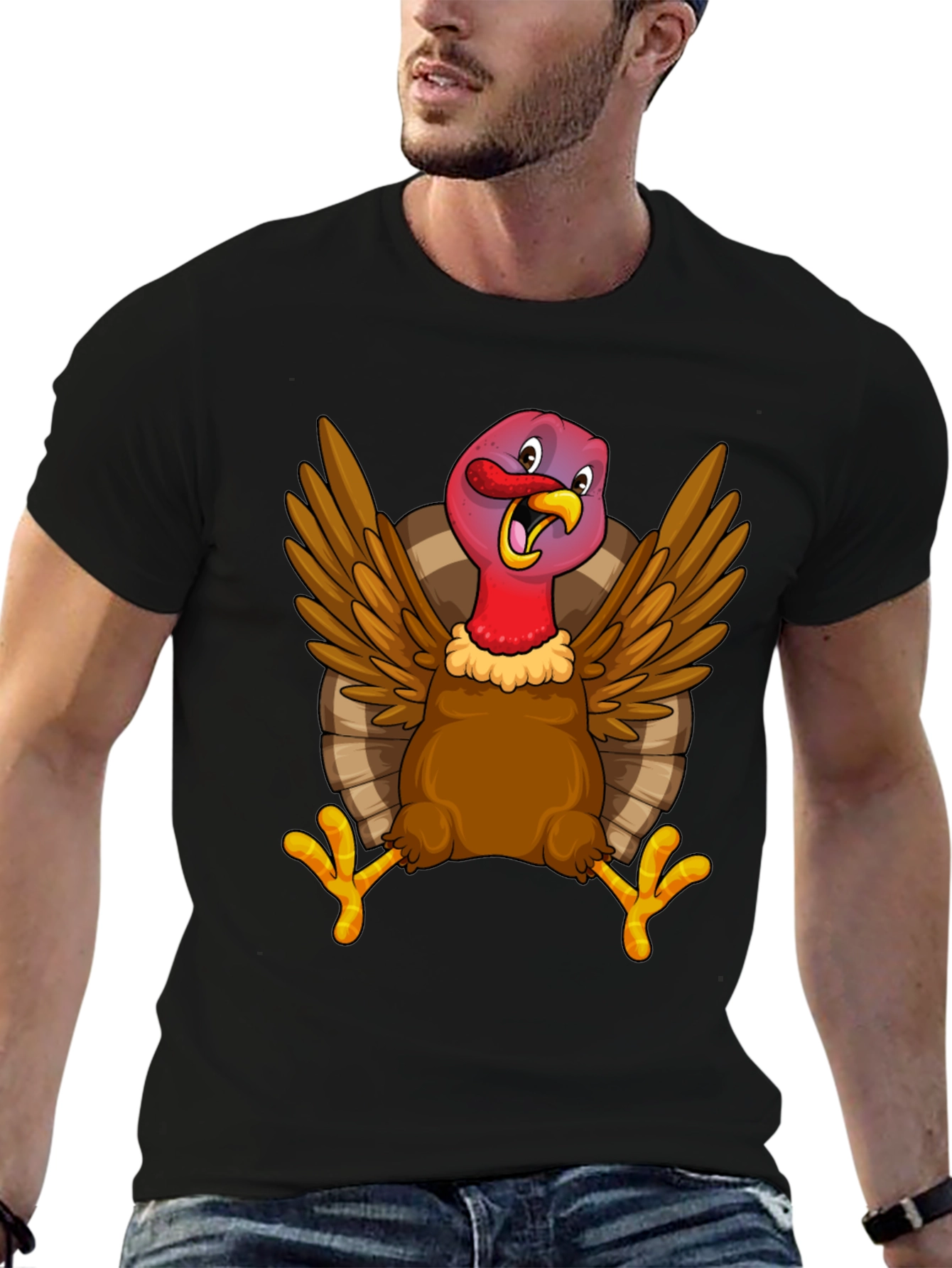 Funny Turkey Graphic Tee - Thanksgiving Holiday T-Shirt