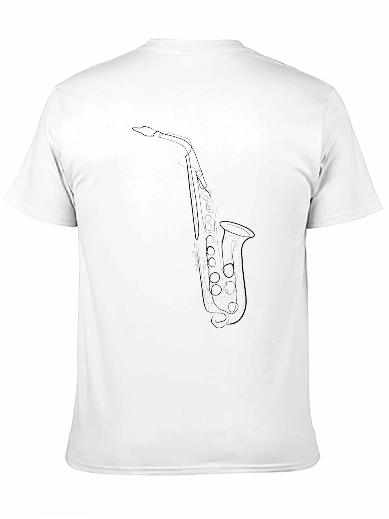 Saxophone Line Art Black T-Shirt
