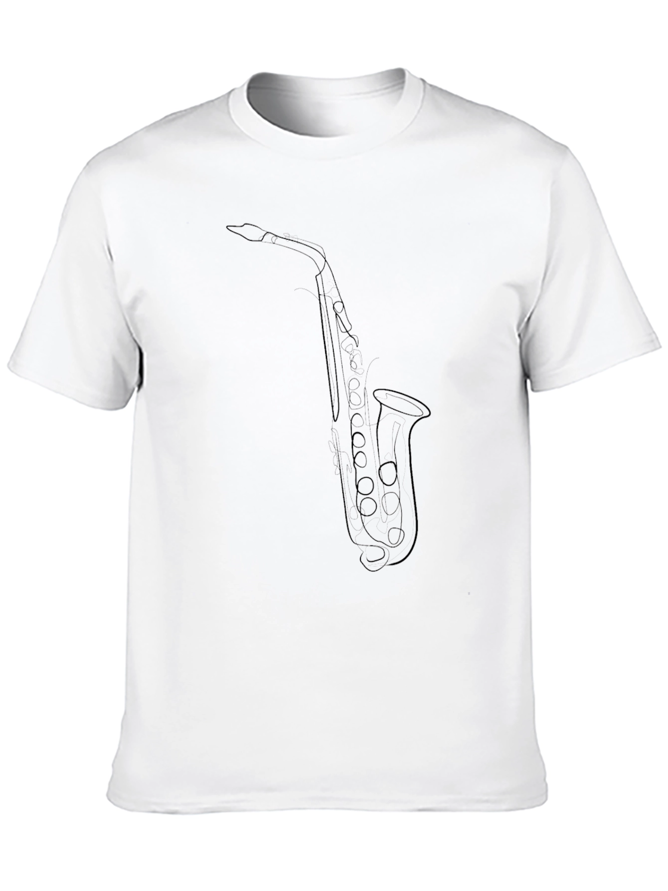Saxophone Line Art Black T-Shirt