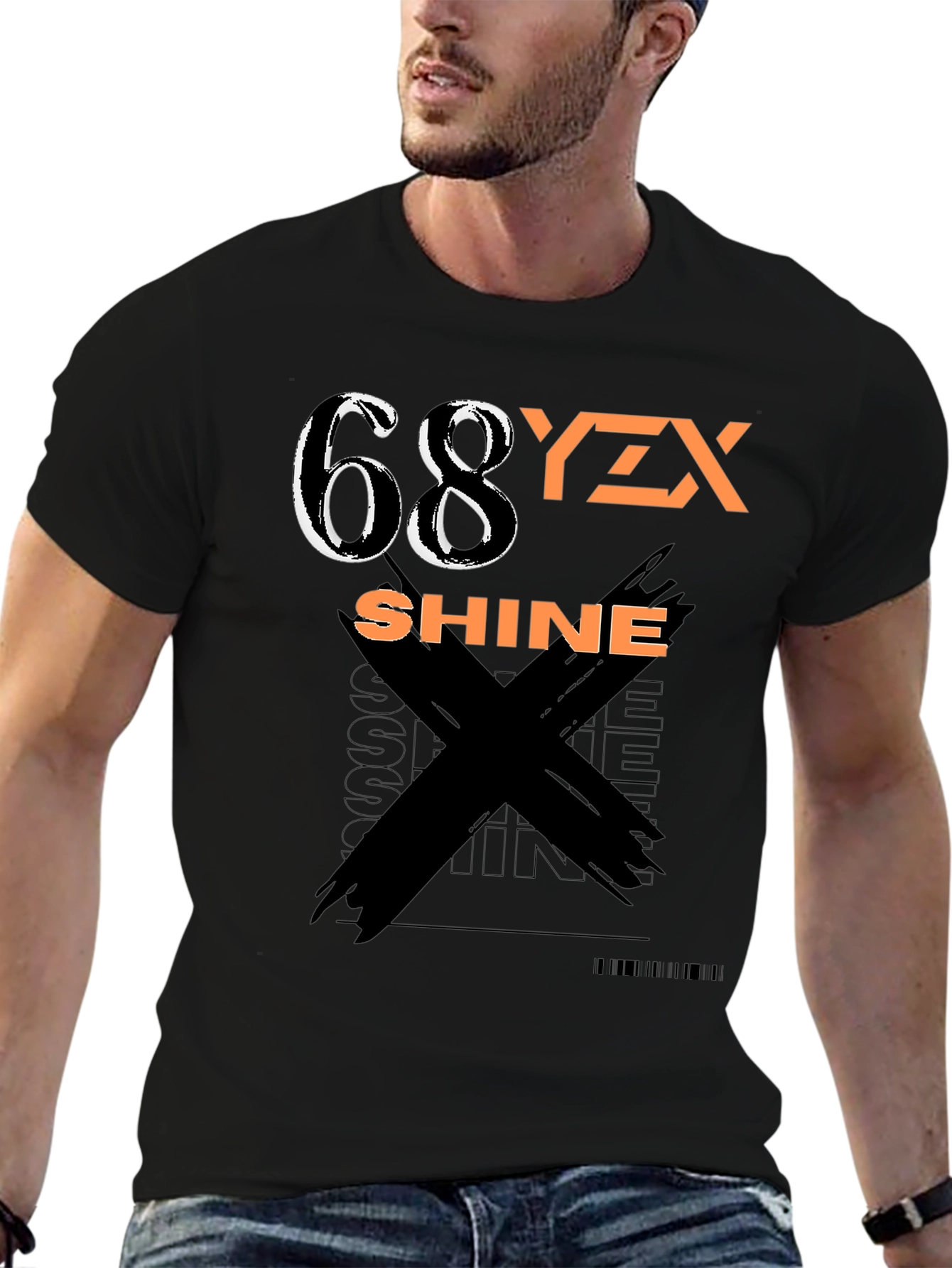 Black Graphic Tee - 68YZX Shine