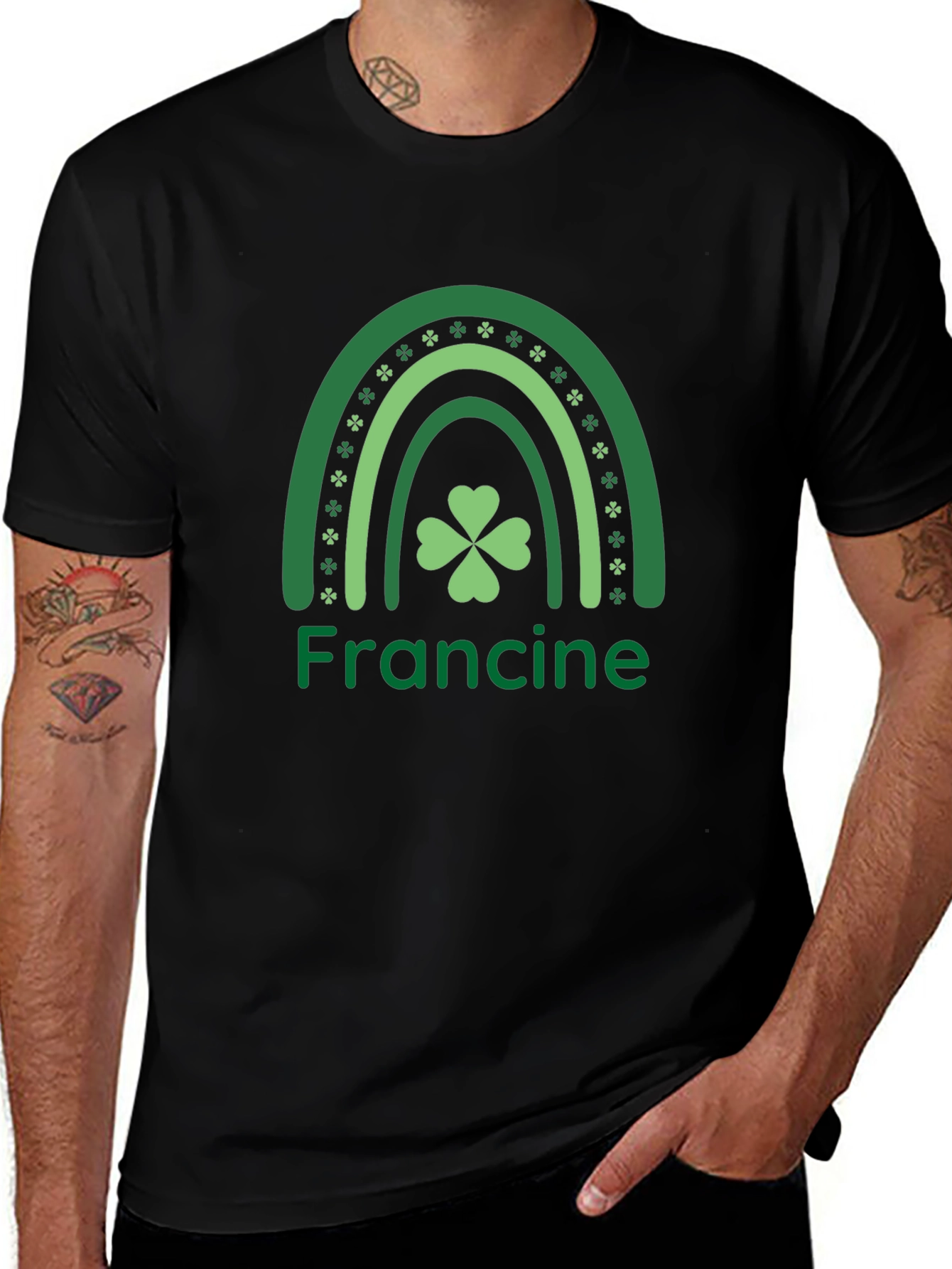 St. Patricks Day Francine Shamrock Rainbow T-Shirt