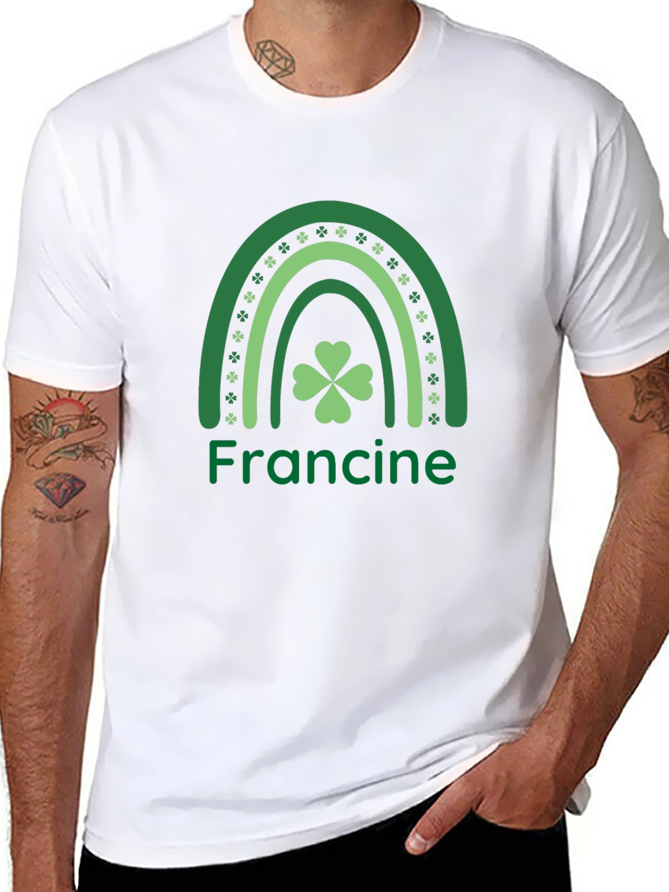 St. Patricks Day Francine Shamrock Rainbow T-Shirt