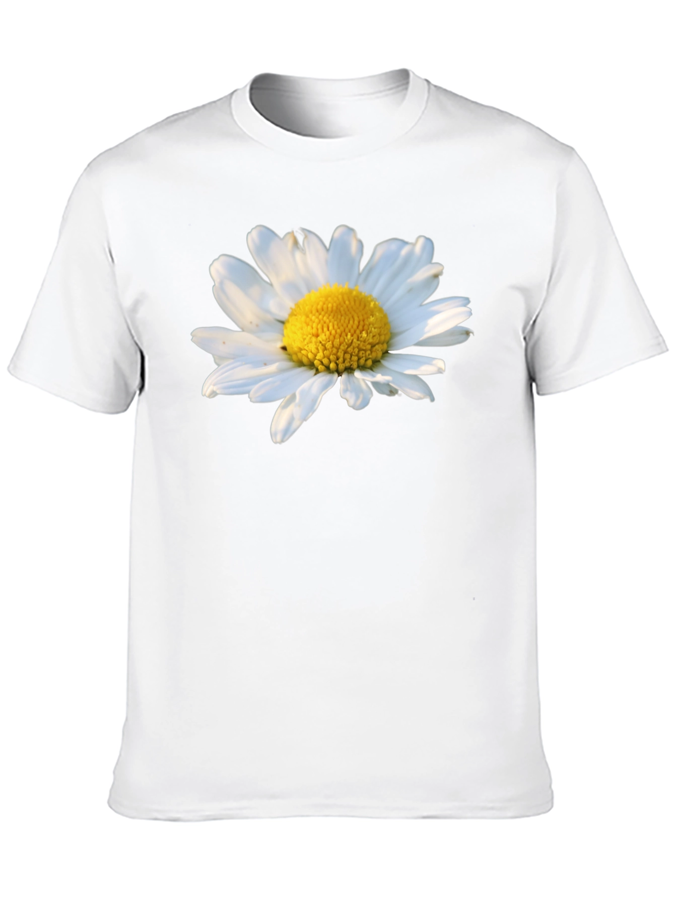Daisy Flower Graphic Tee - Black Cotton T-Shirt