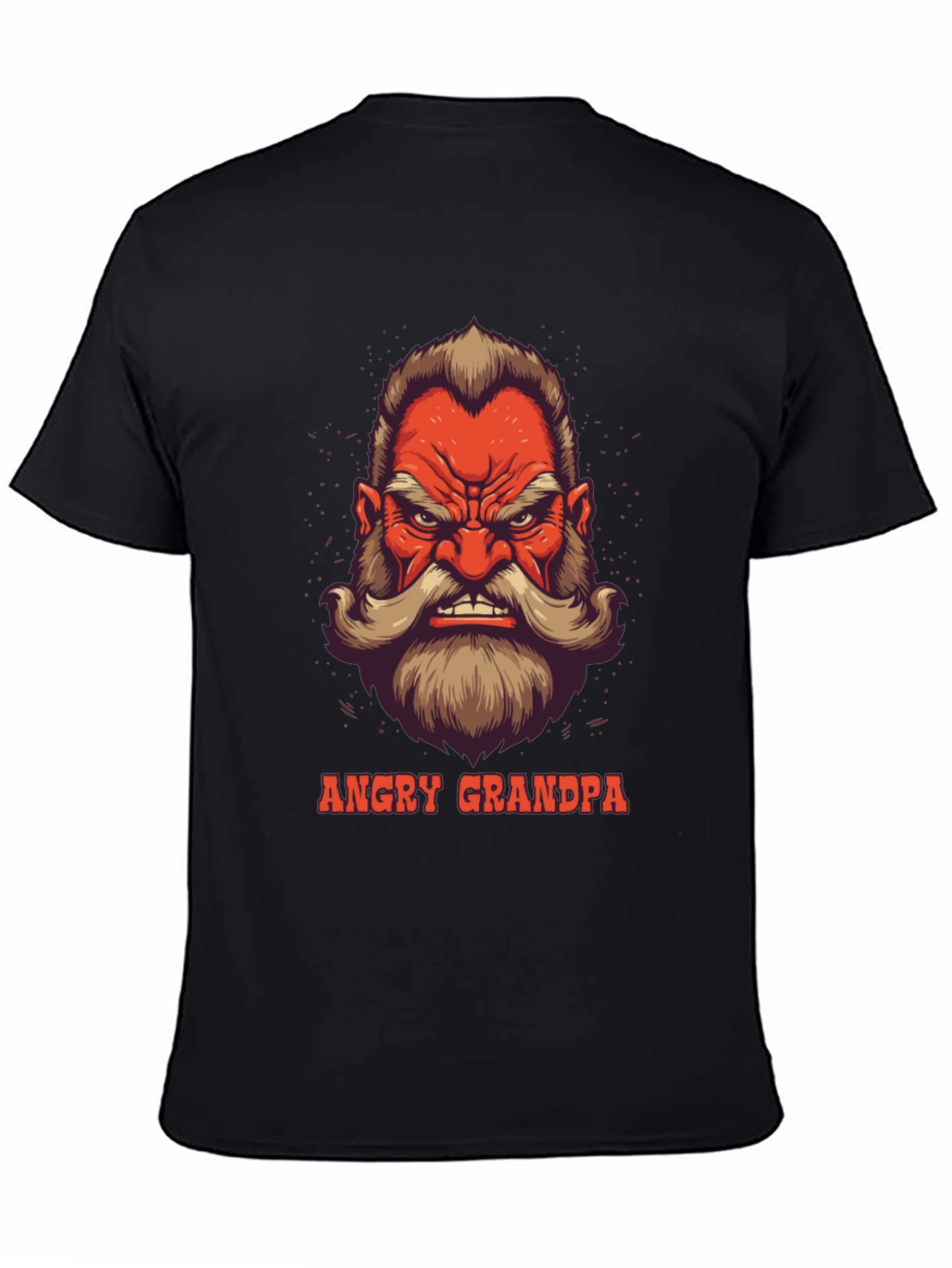 Angry Grandpa Graphic Tee - Black Cotton T-Shirt