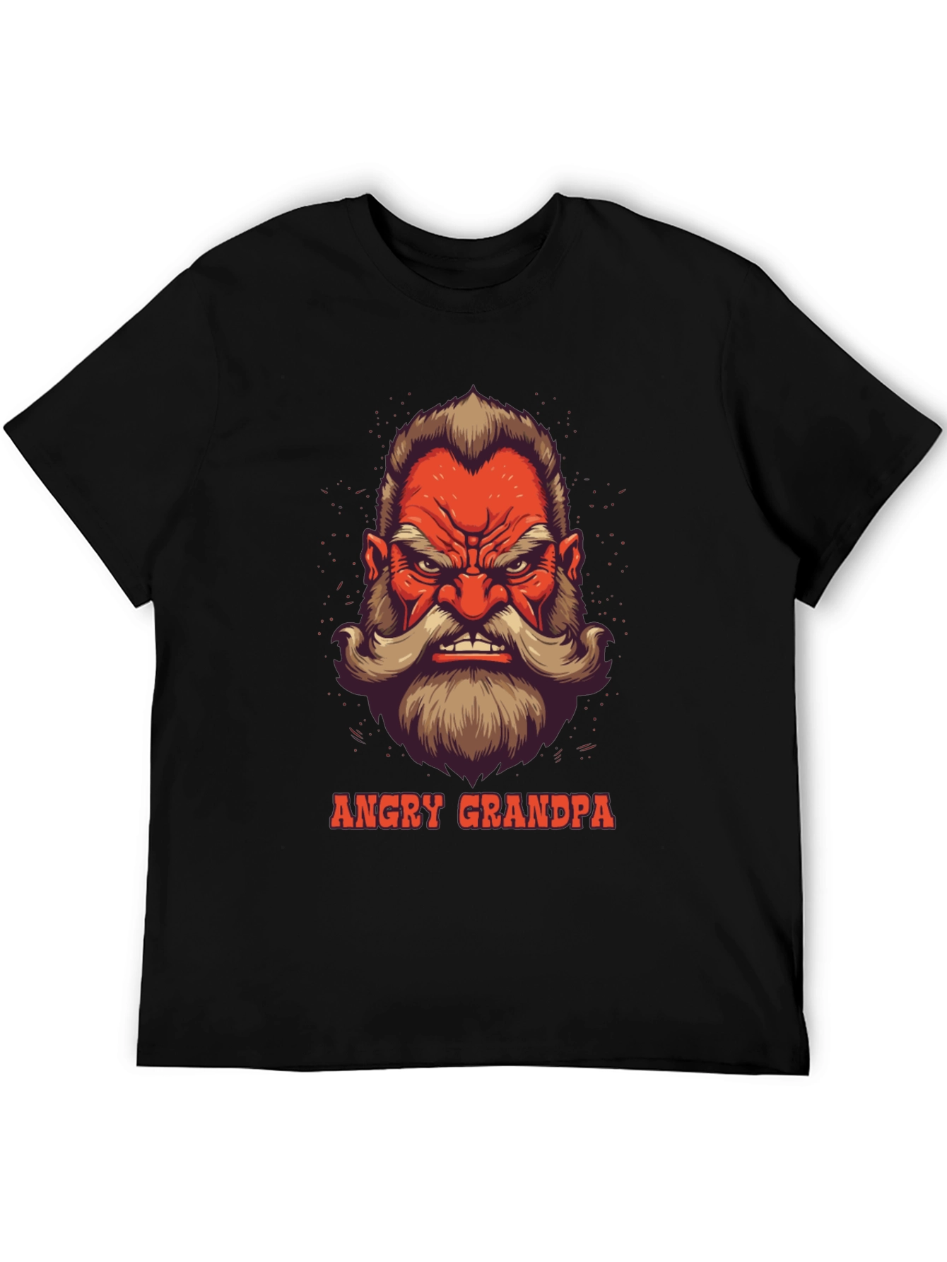 Angry Grandpa Graphic Tee - Black Cotton T-Shirt