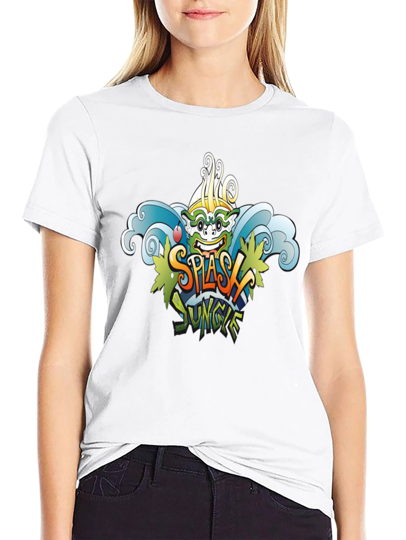Splash Jungle Graphic Tee - Black
