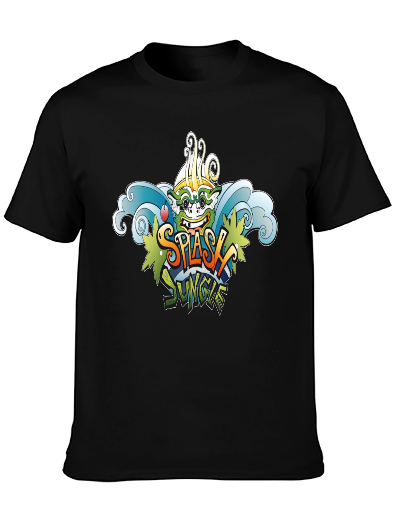 Splash Jungle Graphic Tee - Black