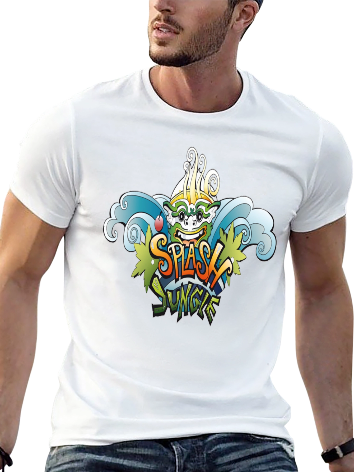 Splash Jungle Graphic Tee - Black