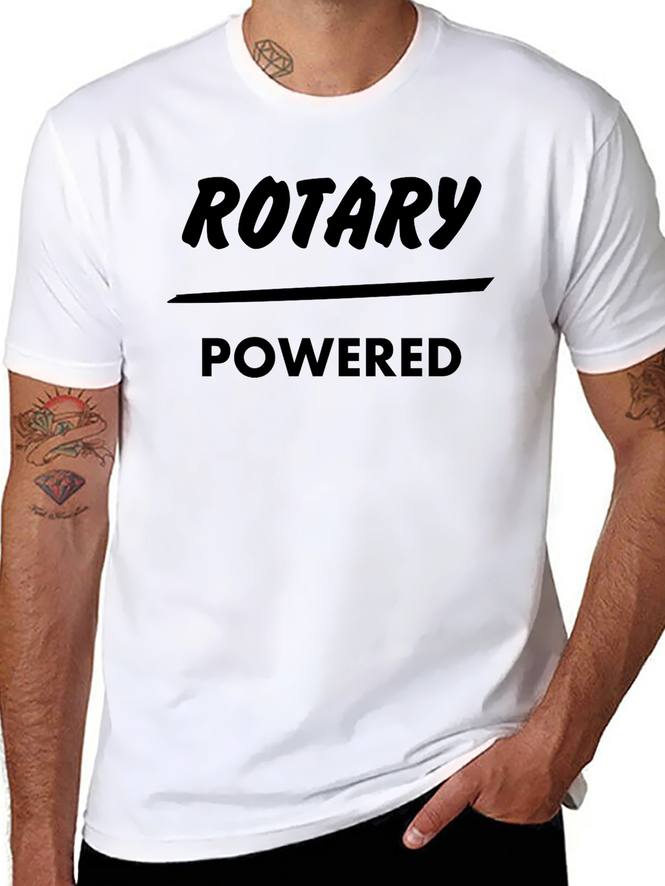 Rotary Powered Black Graphic T-Shirt