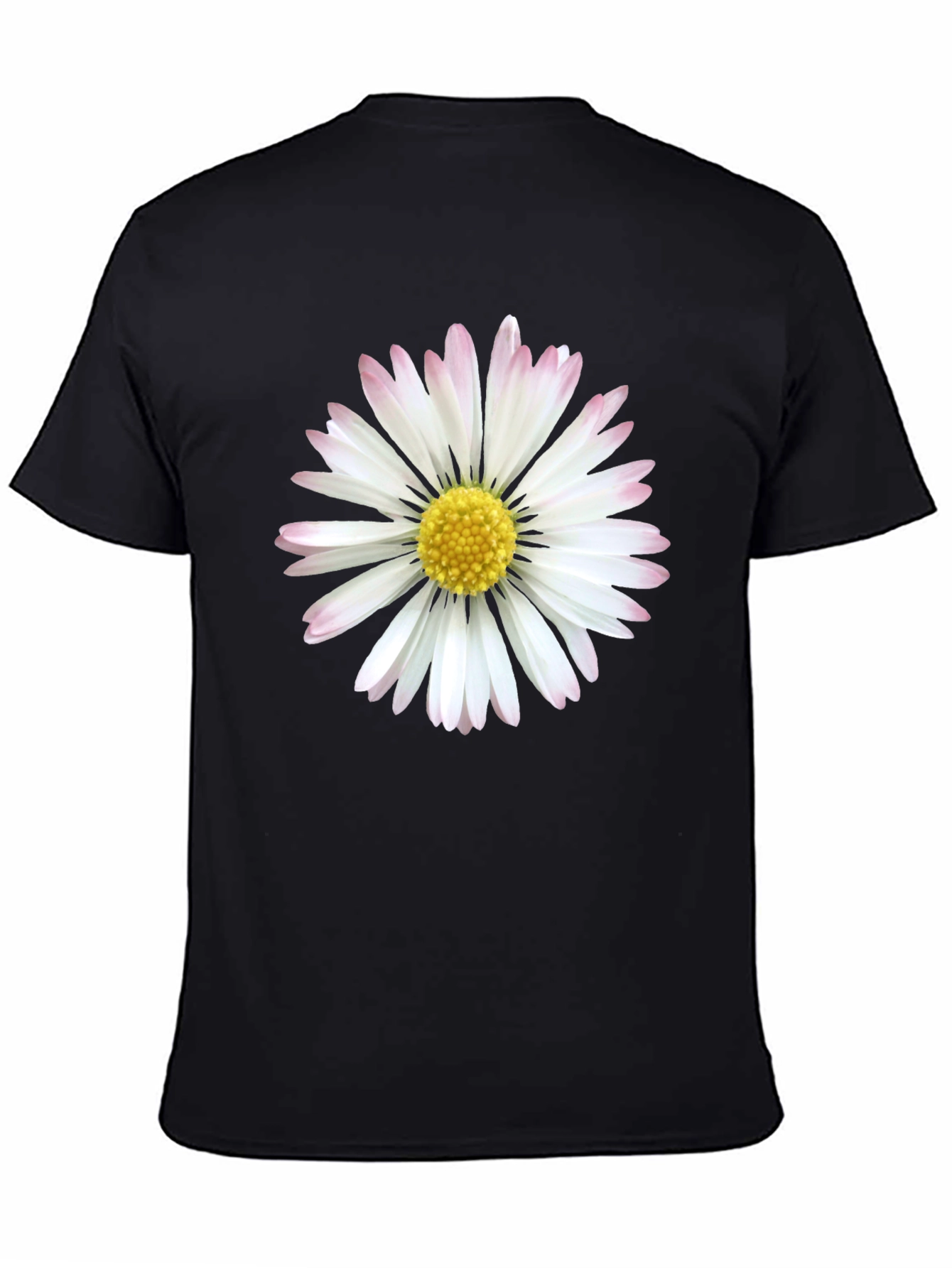 Daisy Flower Graphic Tee - Black Cotton Comfort