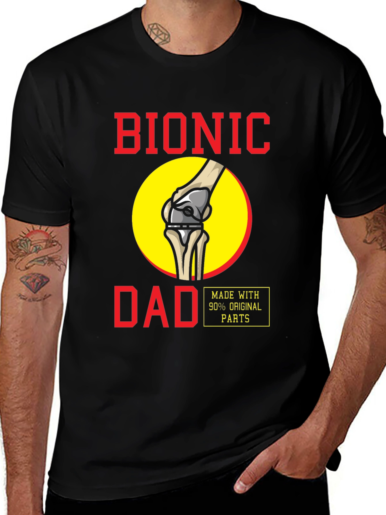 Bionic Dad T-Shirt - Funny Knee Replacement Tee