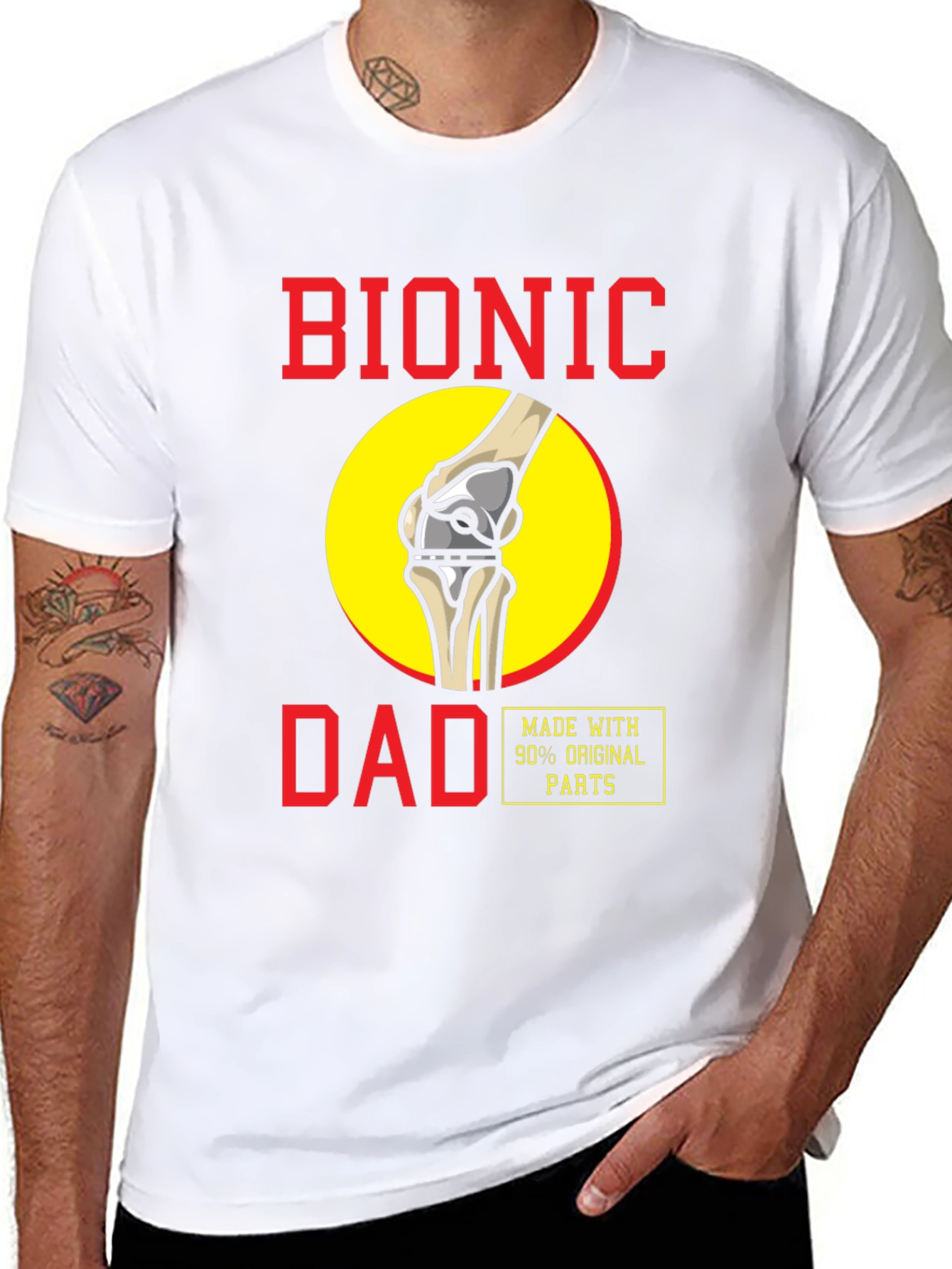 Bionic Dad T-Shirt - Funny Knee Replacement Tee