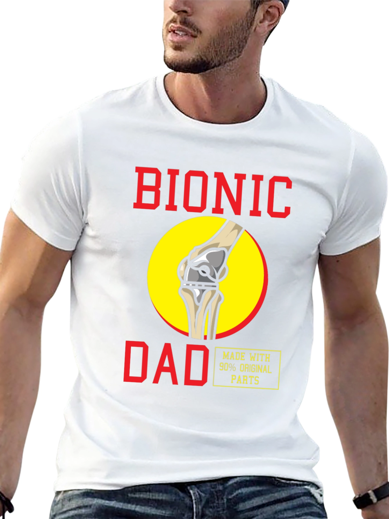 Bionic Dad T-Shirt - Funny Knee Replacement Tee