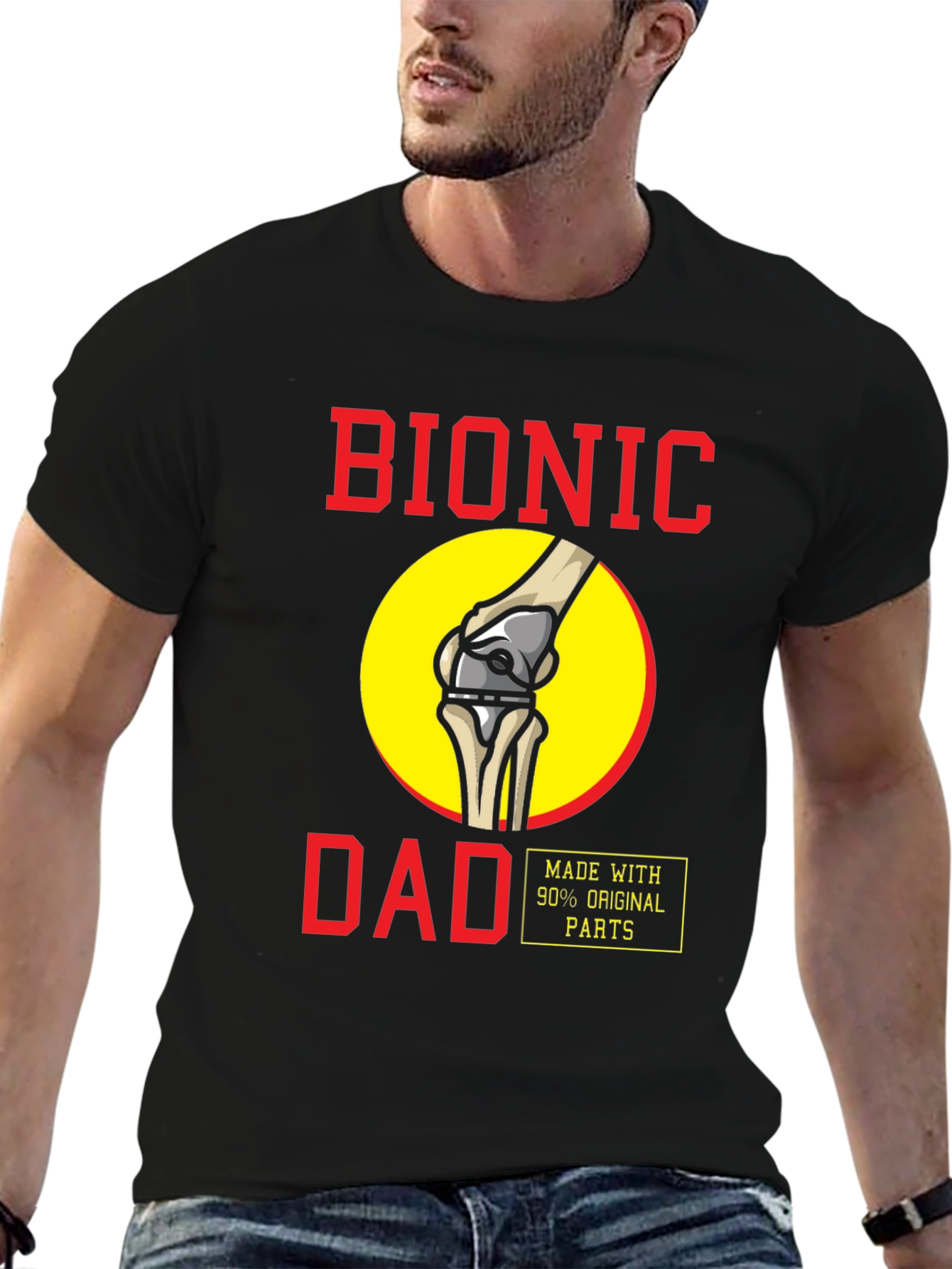 Bionic Dad T-Shirt - Funny Knee Replacement Tee