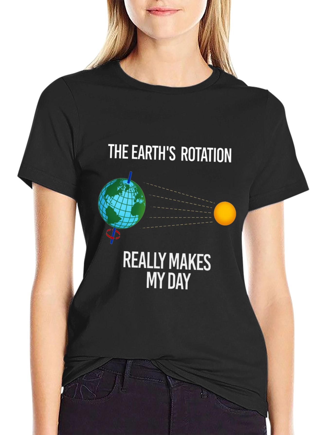 Earth Rotation Graphic Tee - Science Humor T-Shirt