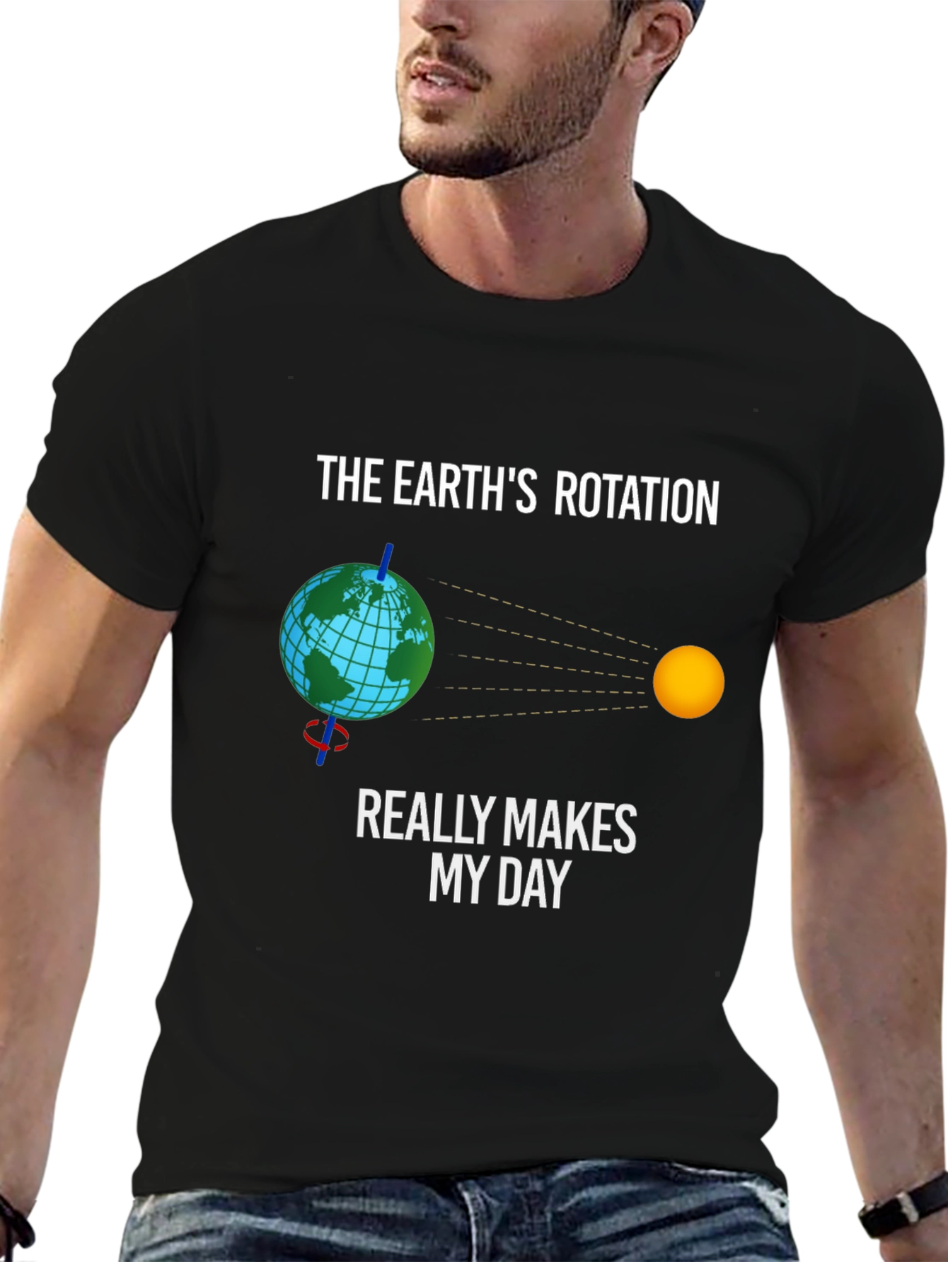 Earth Rotation Graphic Tee - Science Humor T-Shirt