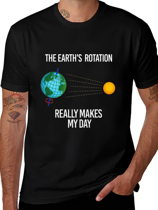 Earth Rotation Graphic Tee - Science Humor T-Shirt