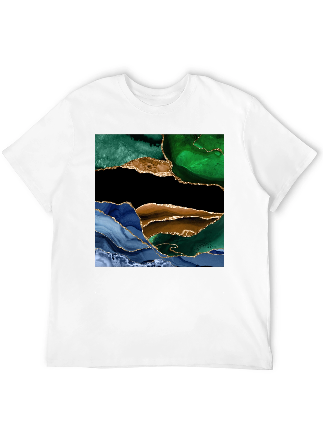 Abstract Agate Stone Graphic Tee - Black