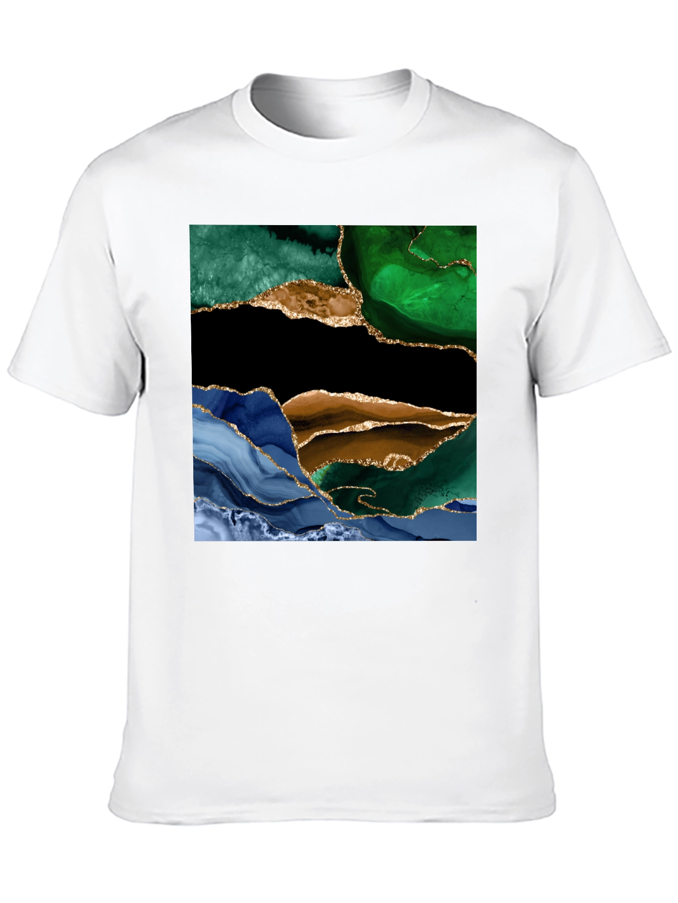 Abstract Agate Stone Graphic Tee - Black