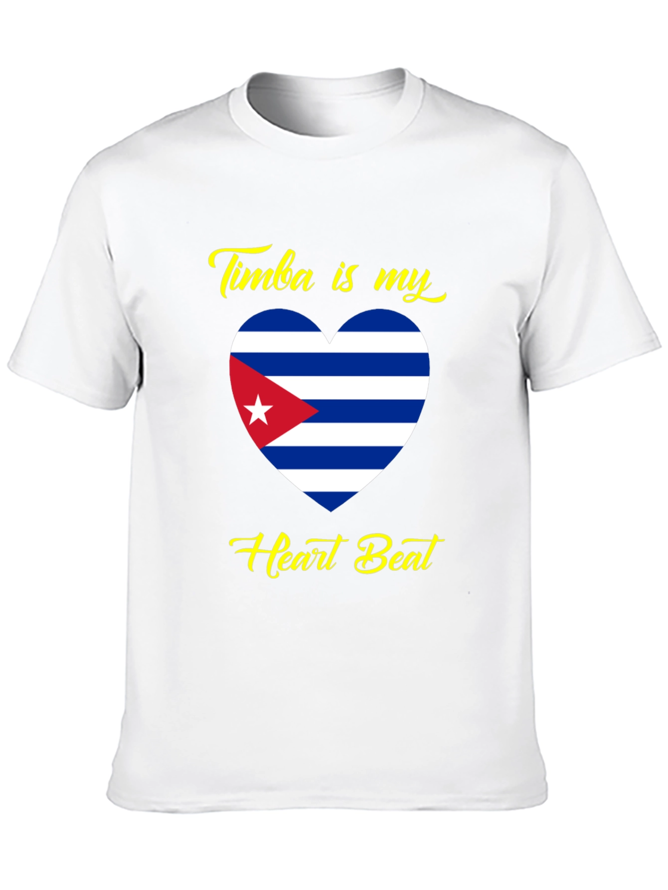 Timba is My Heartbeat Cuba Flag T-Shirt