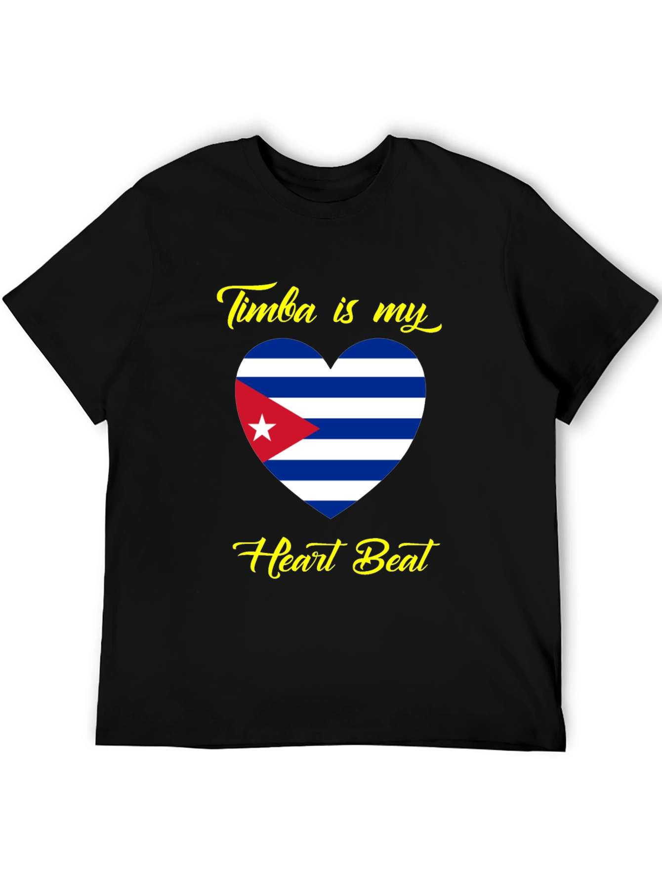Timba is My Heartbeat Cuba Flag T-Shirt
