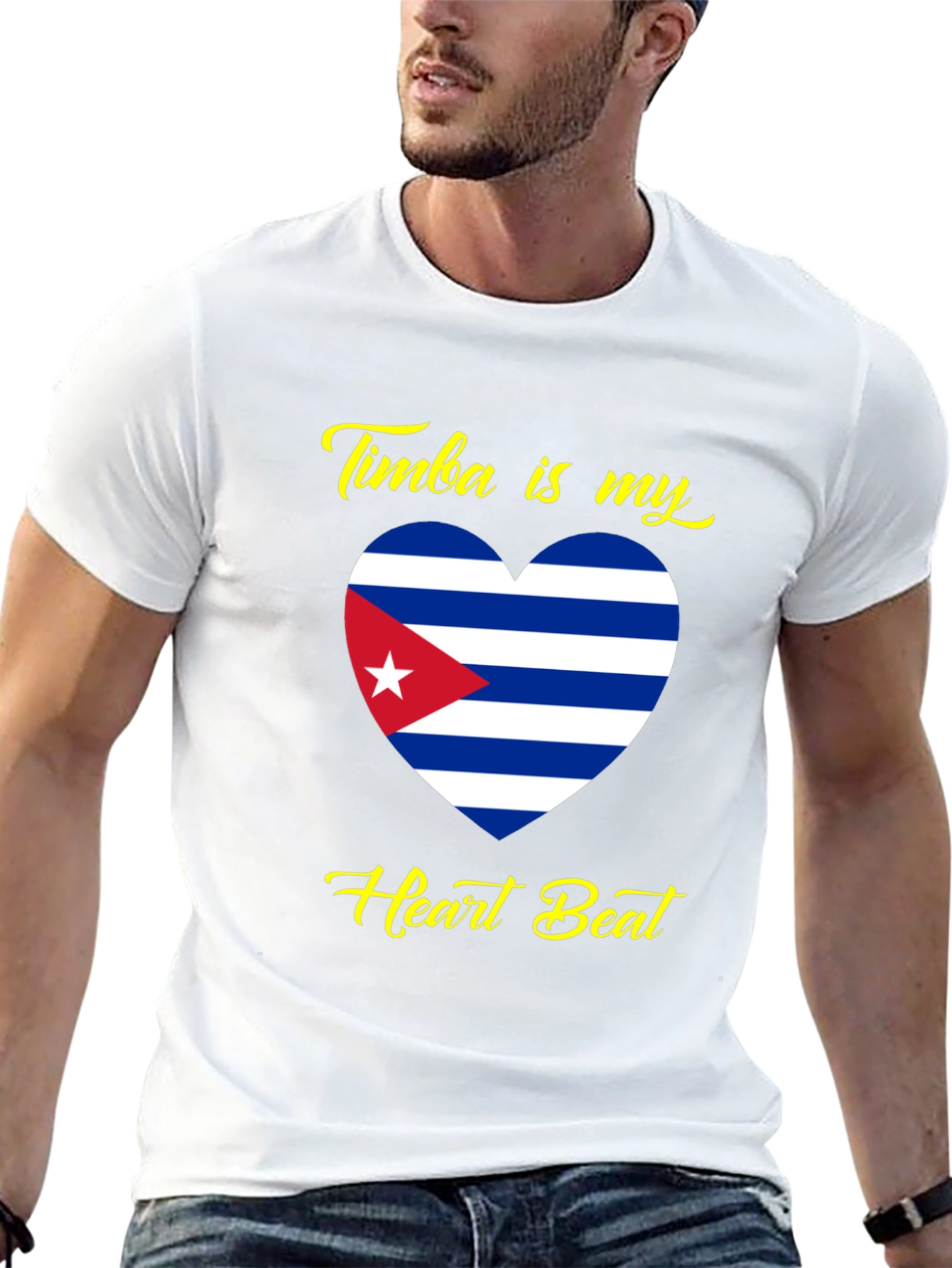 Timba is My Heartbeat Cuba Flag T-Shirt