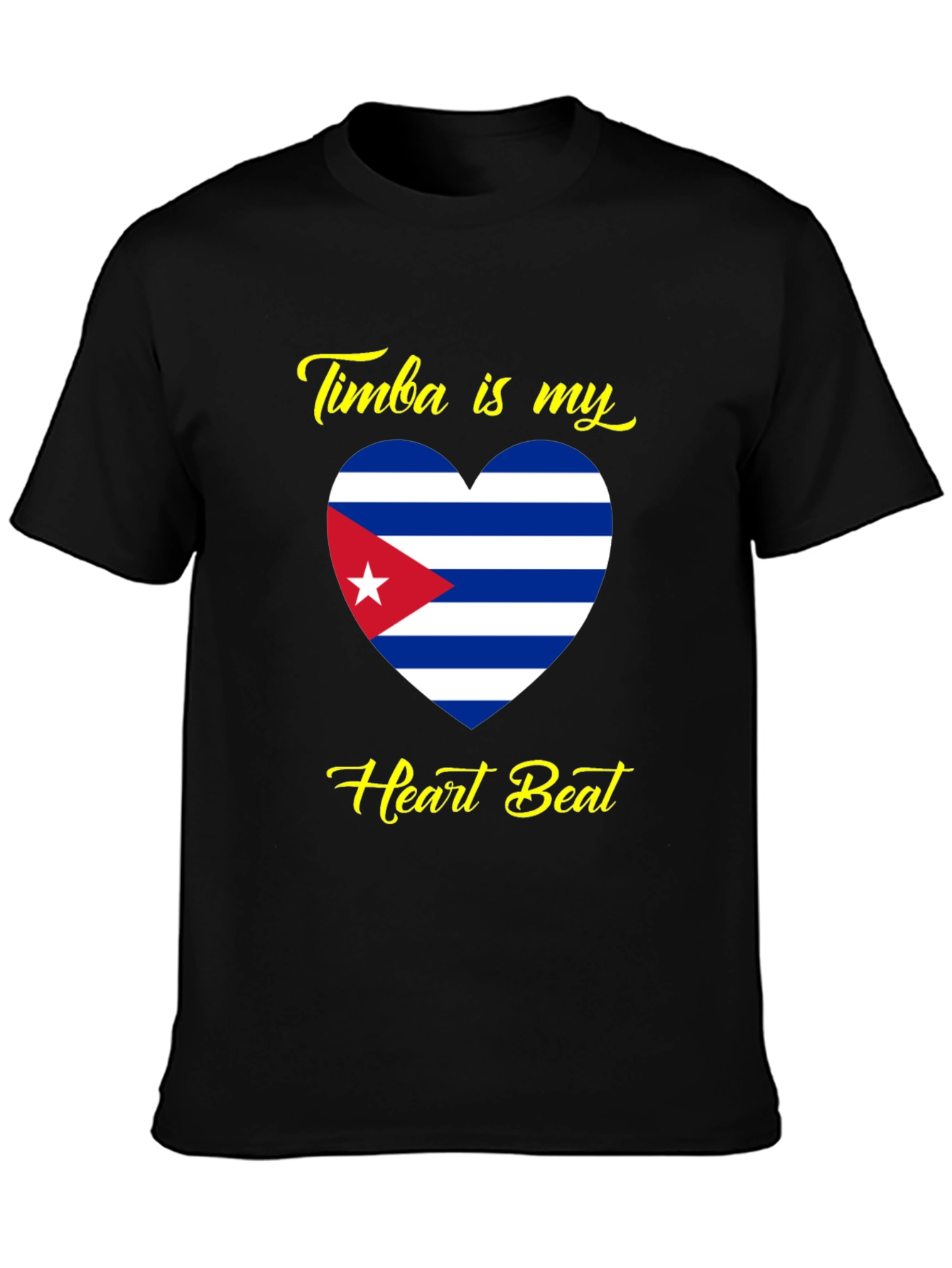 Timba is My Heartbeat Cuba Flag T-Shirt