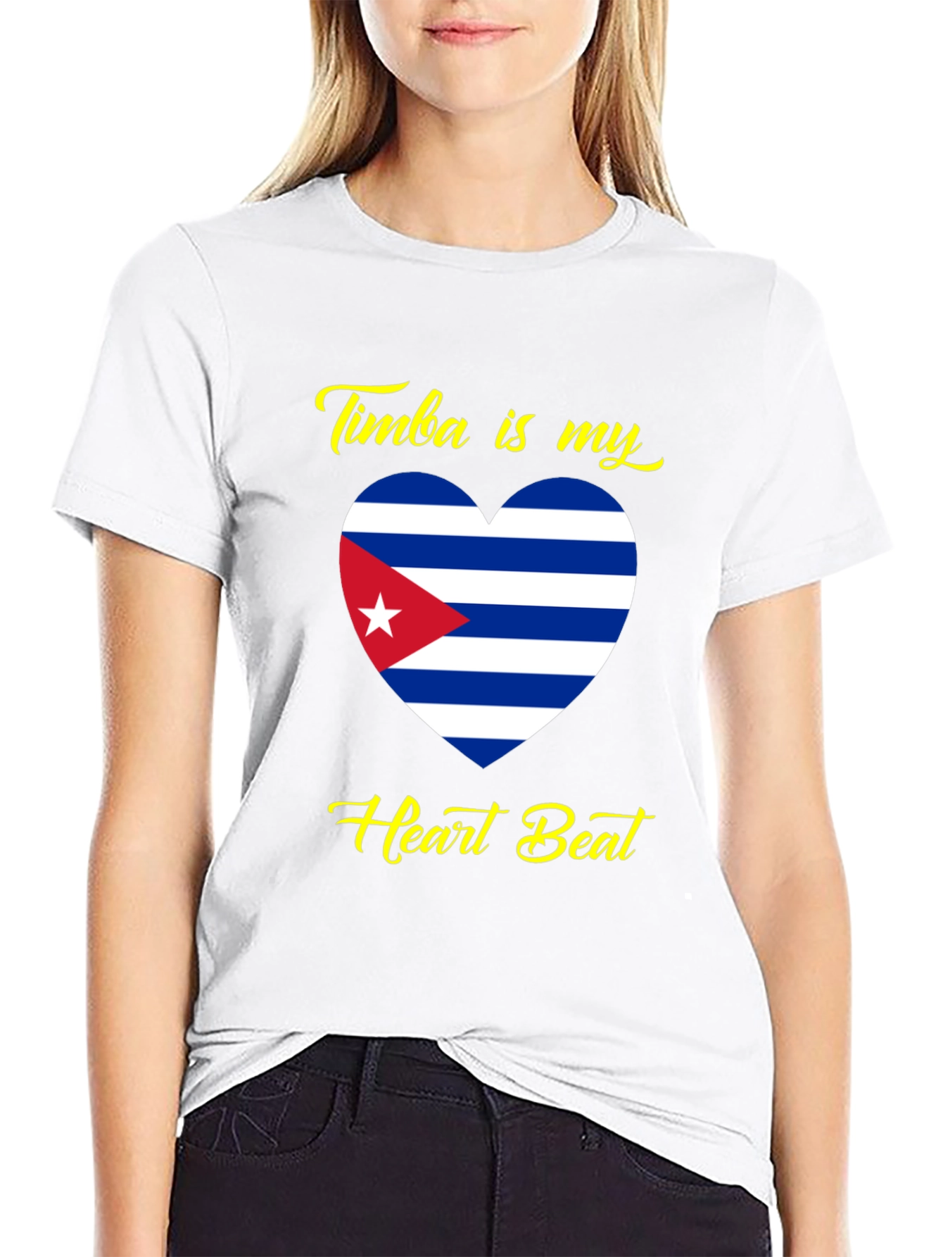 Timba is My Heartbeat Cuba Flag T-Shirt