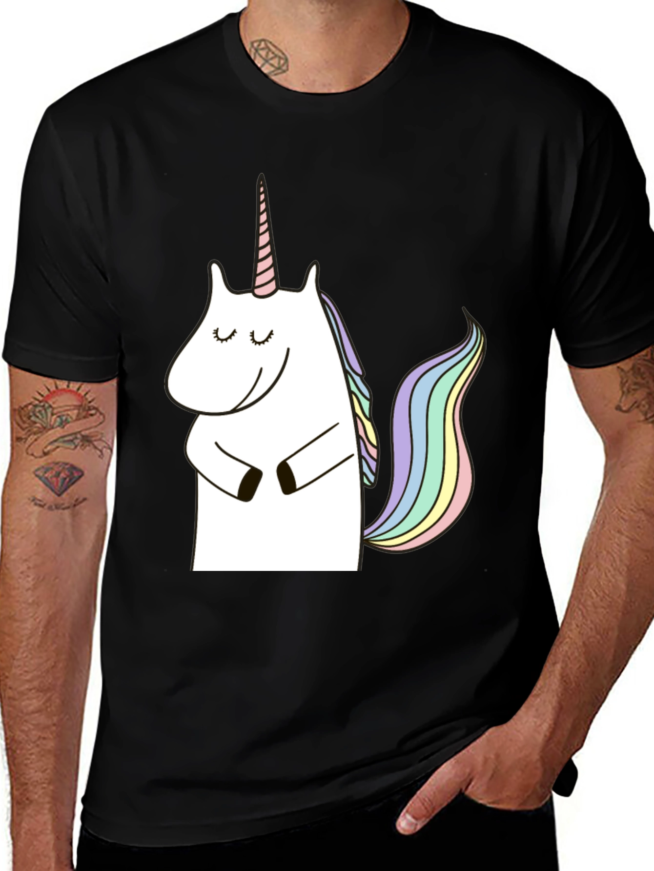 Unicorn Graphic Black T-Shirt