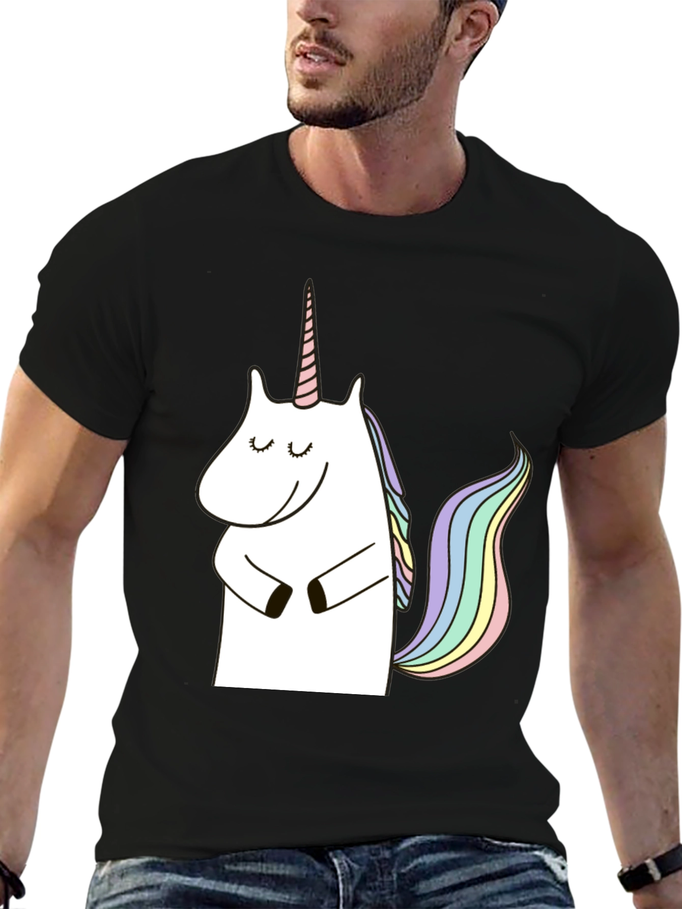 Unicorn Graphic Black T-Shirt