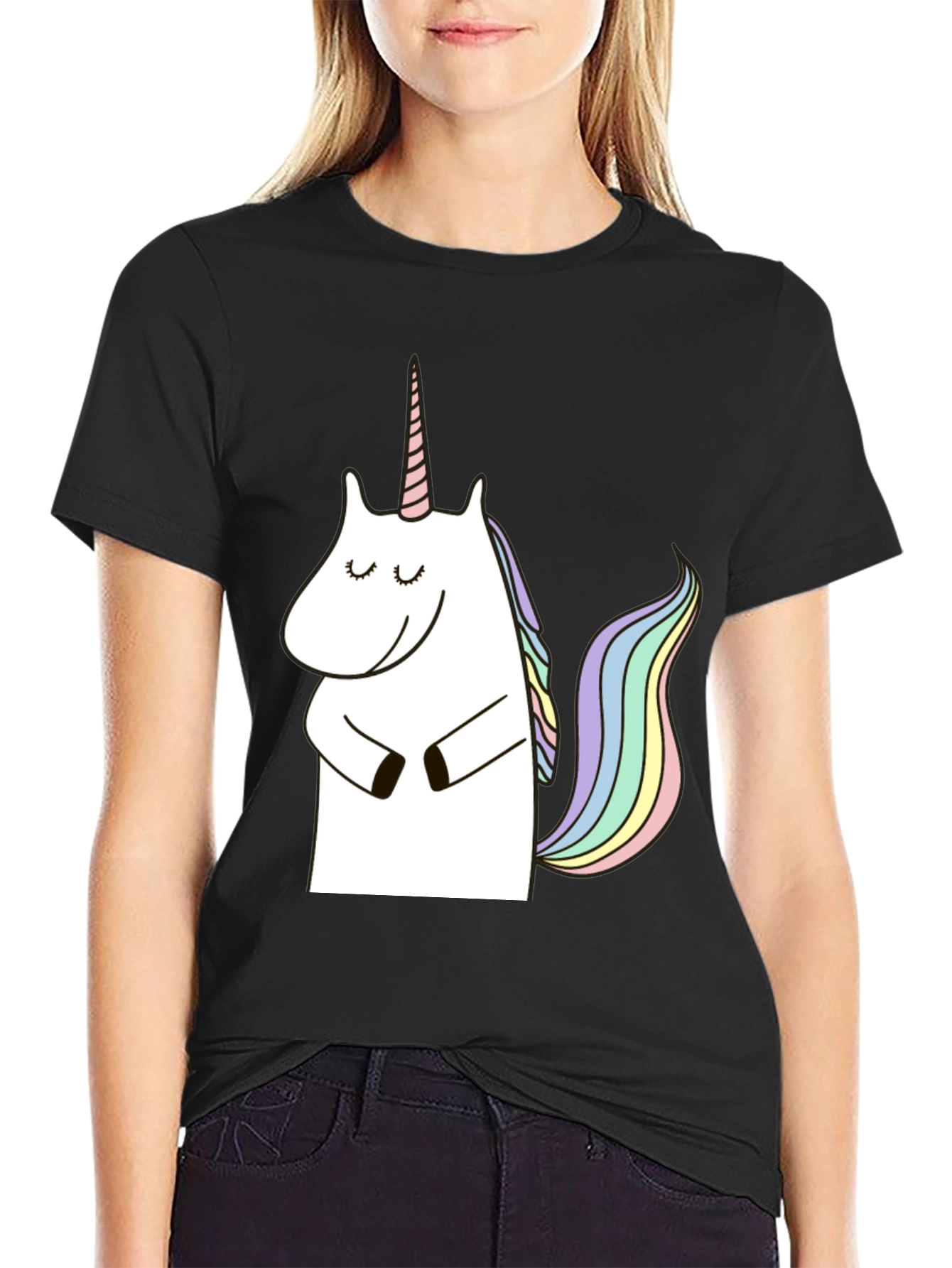 Unicorn Graphic Black T-Shirt