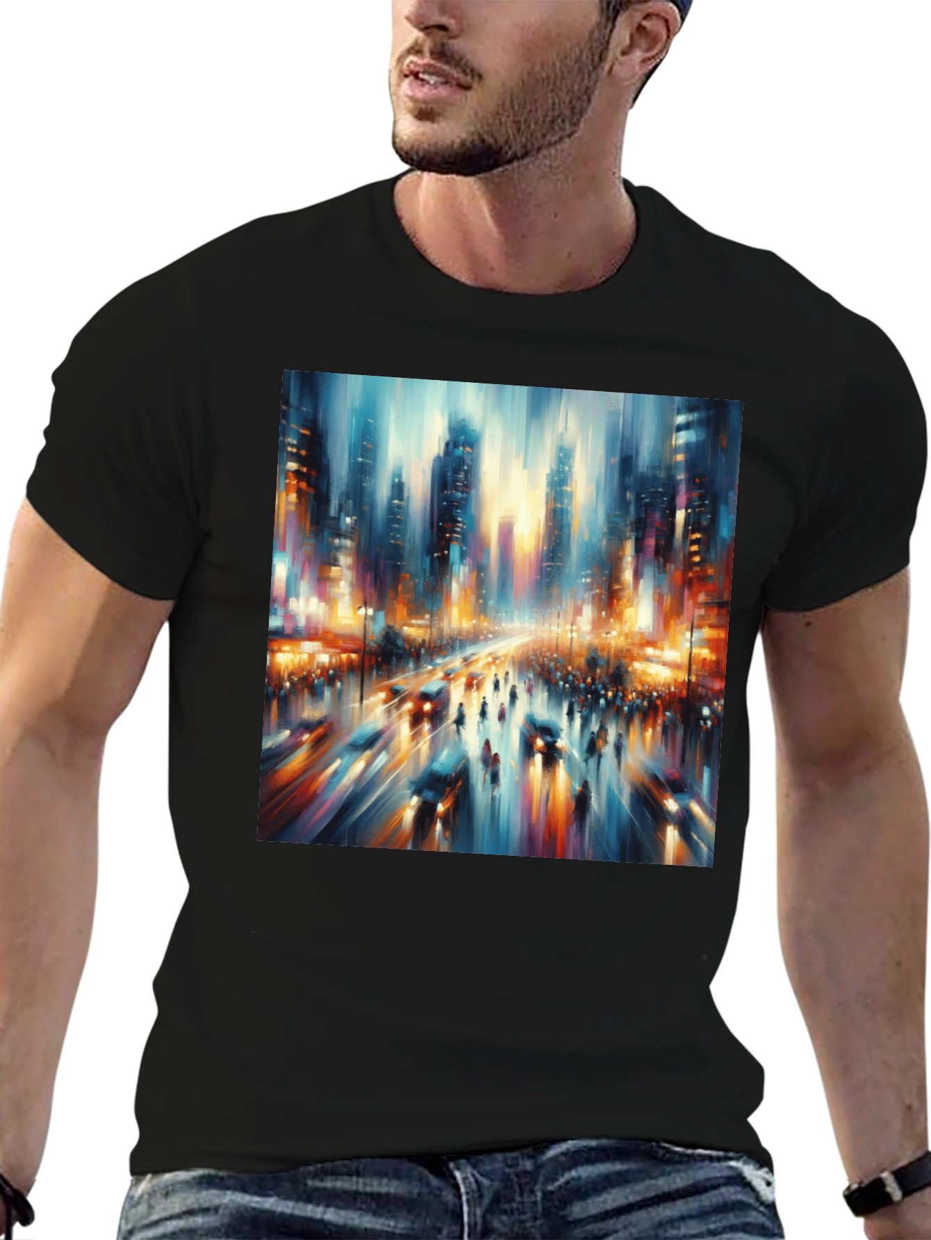 Abstract Cityscape Tee - Modern Art T-Shirt