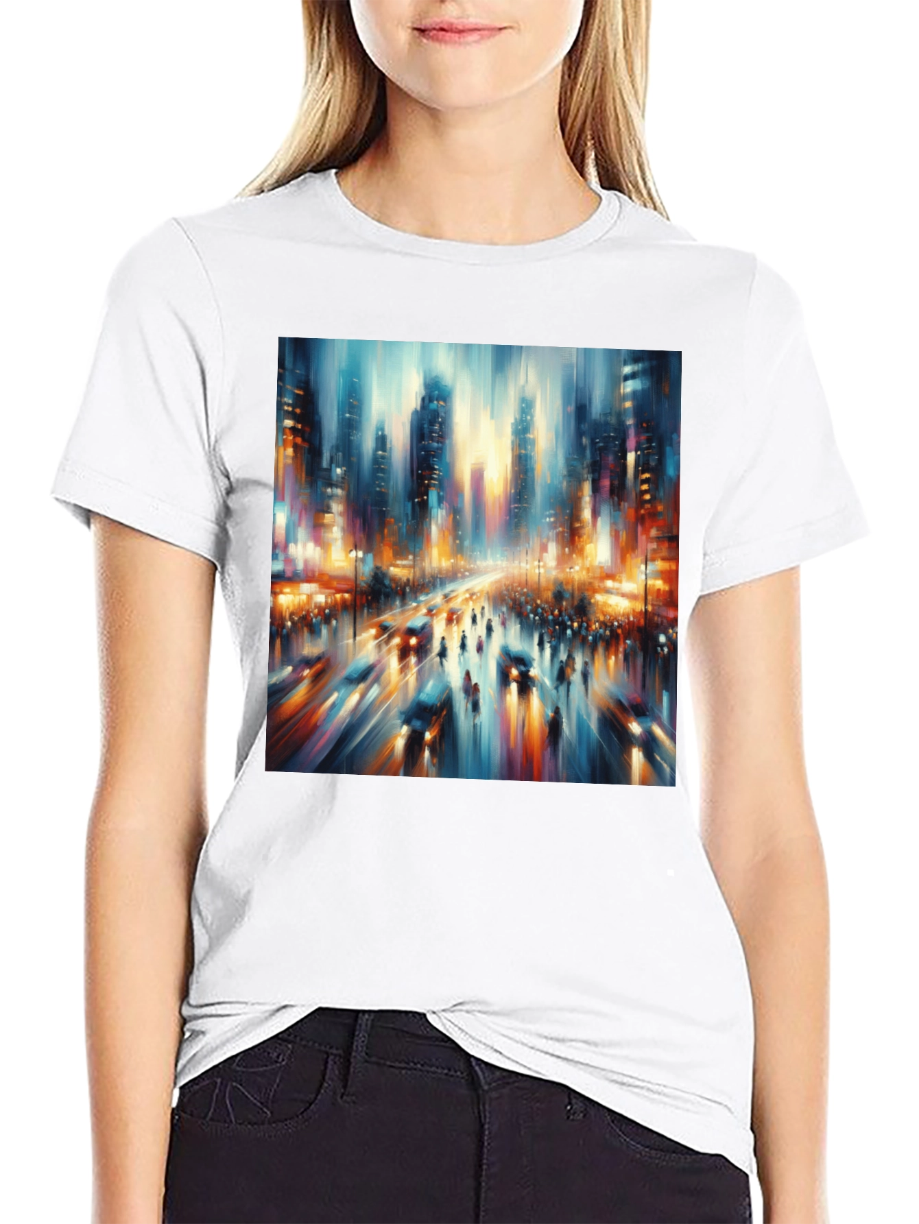 Abstract Cityscape Tee - Modern Art T-Shirt