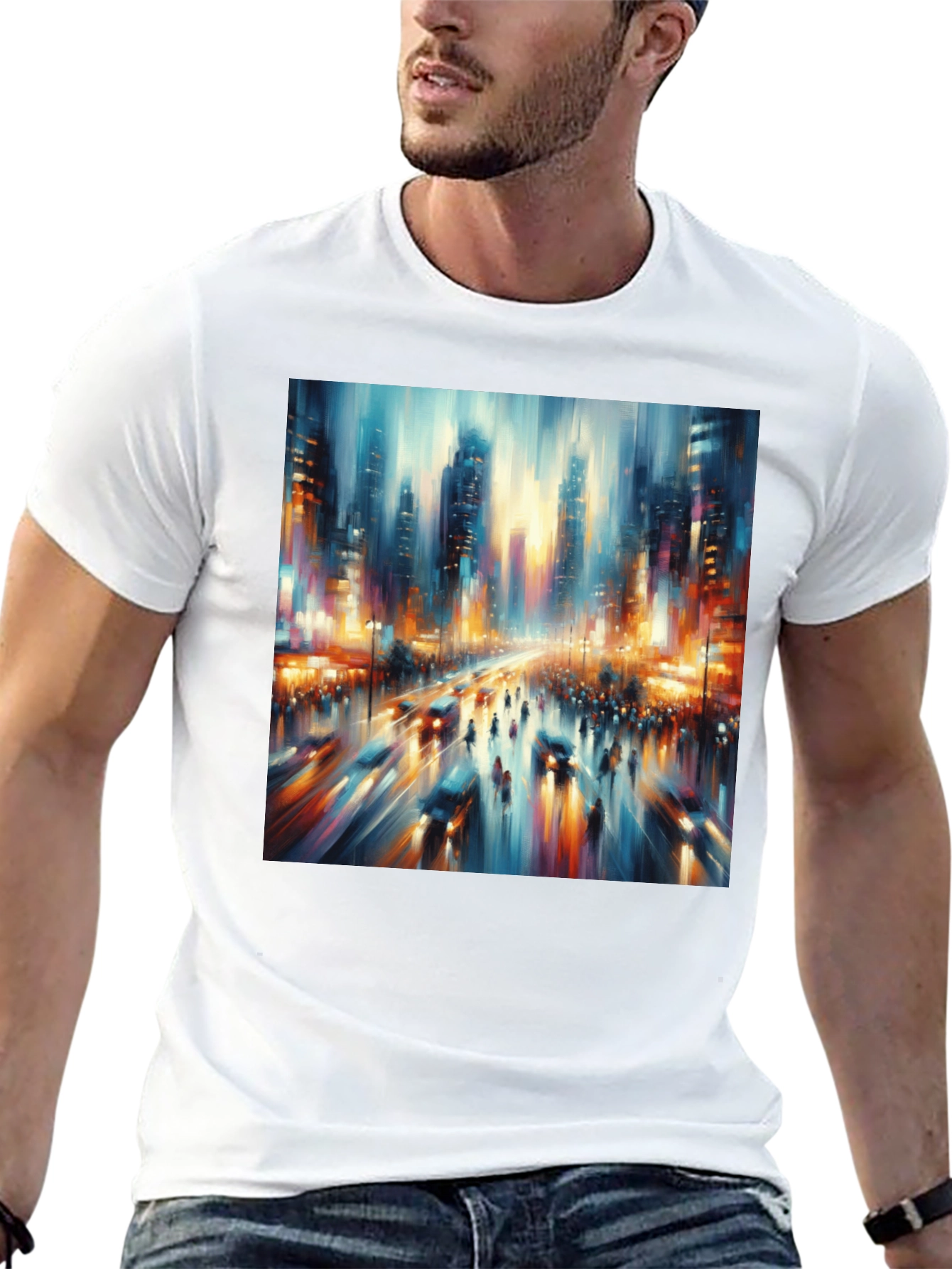 Abstract Cityscape Tee - Modern Art T-Shirt