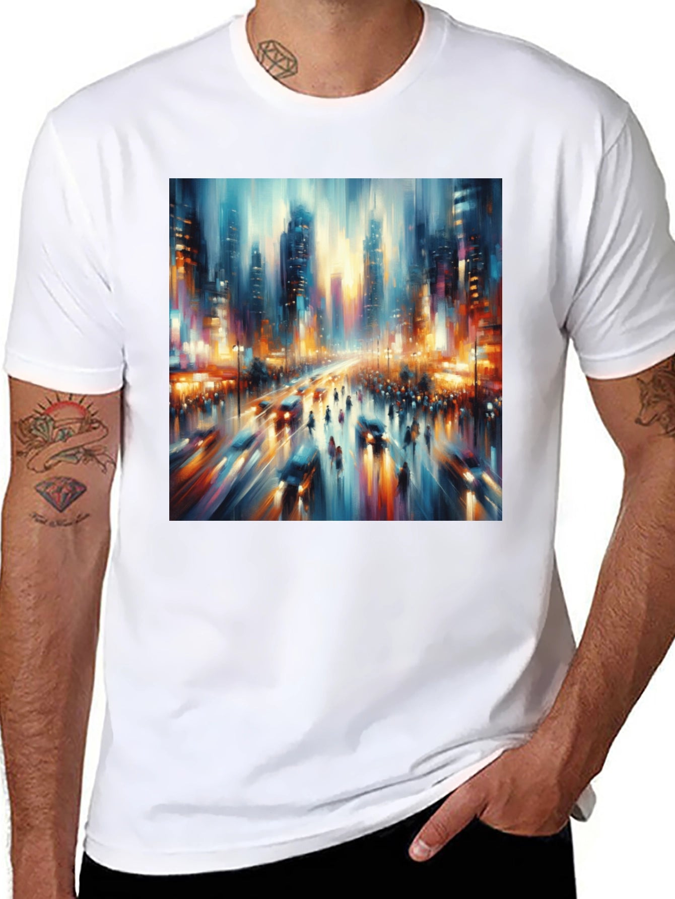 Abstract Cityscape Tee - Modern Art T-Shirt