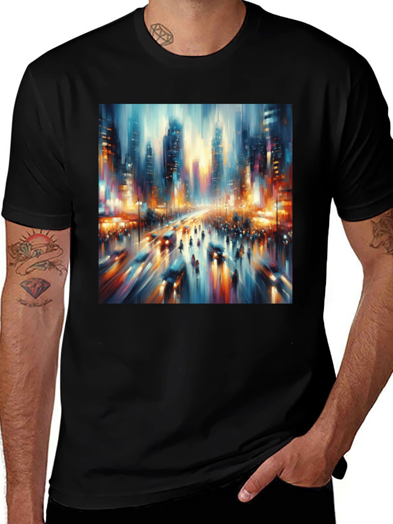 Abstract Cityscape Tee - Modern Art T-Shirt