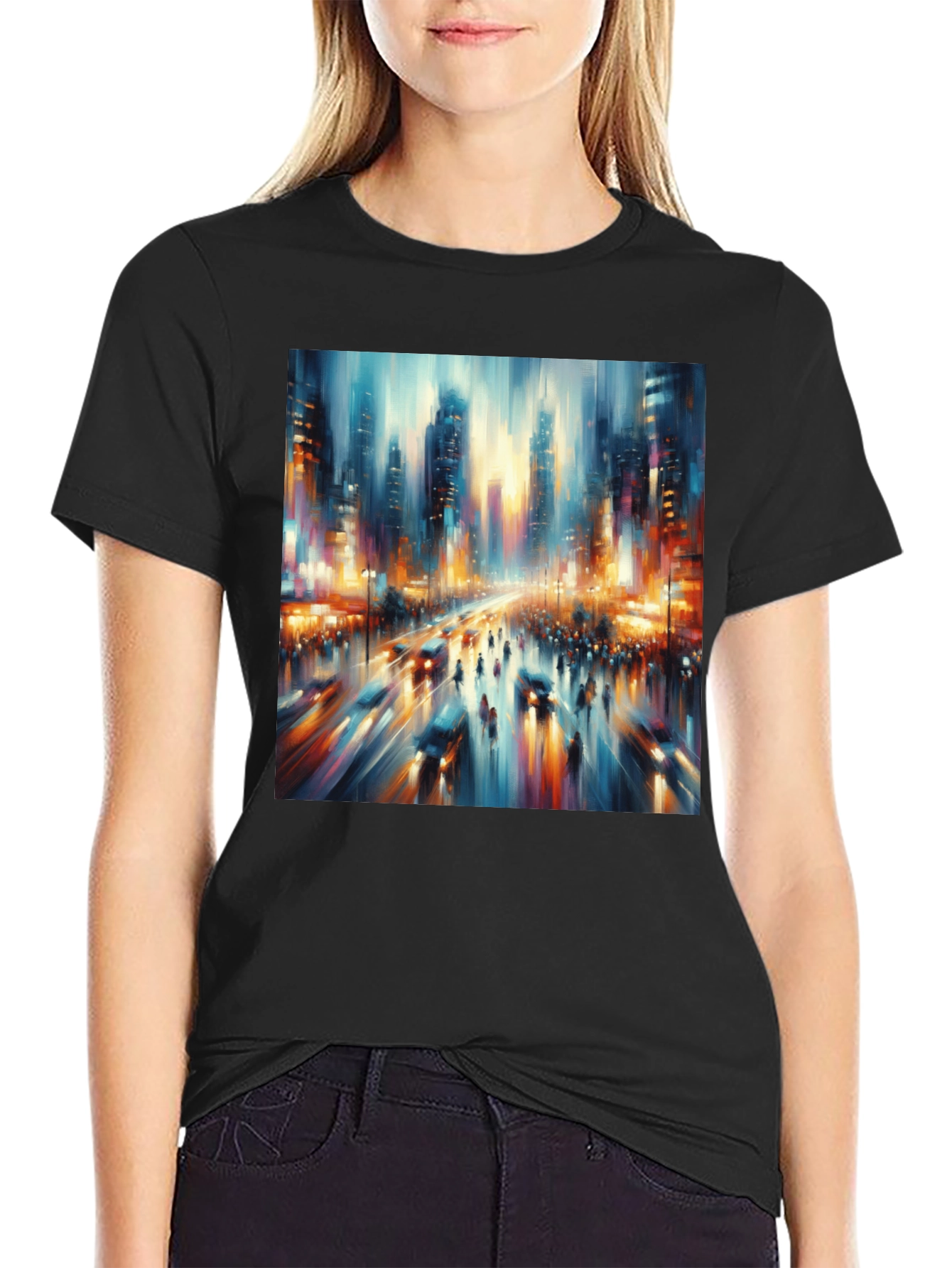 Abstract Cityscape Tee - Modern Art T-Shirt