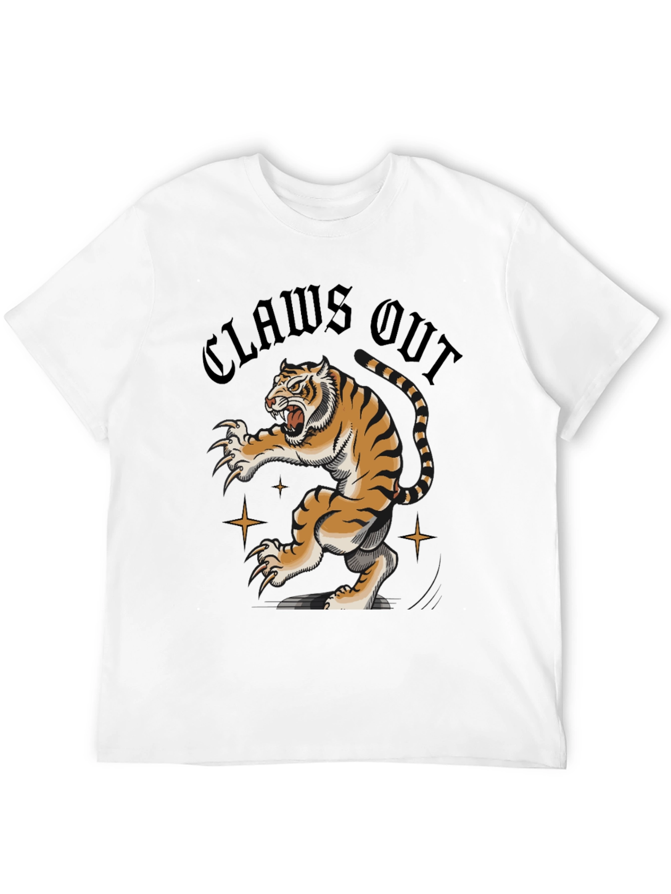 Claws Out Tiger Graphic Tee - Black