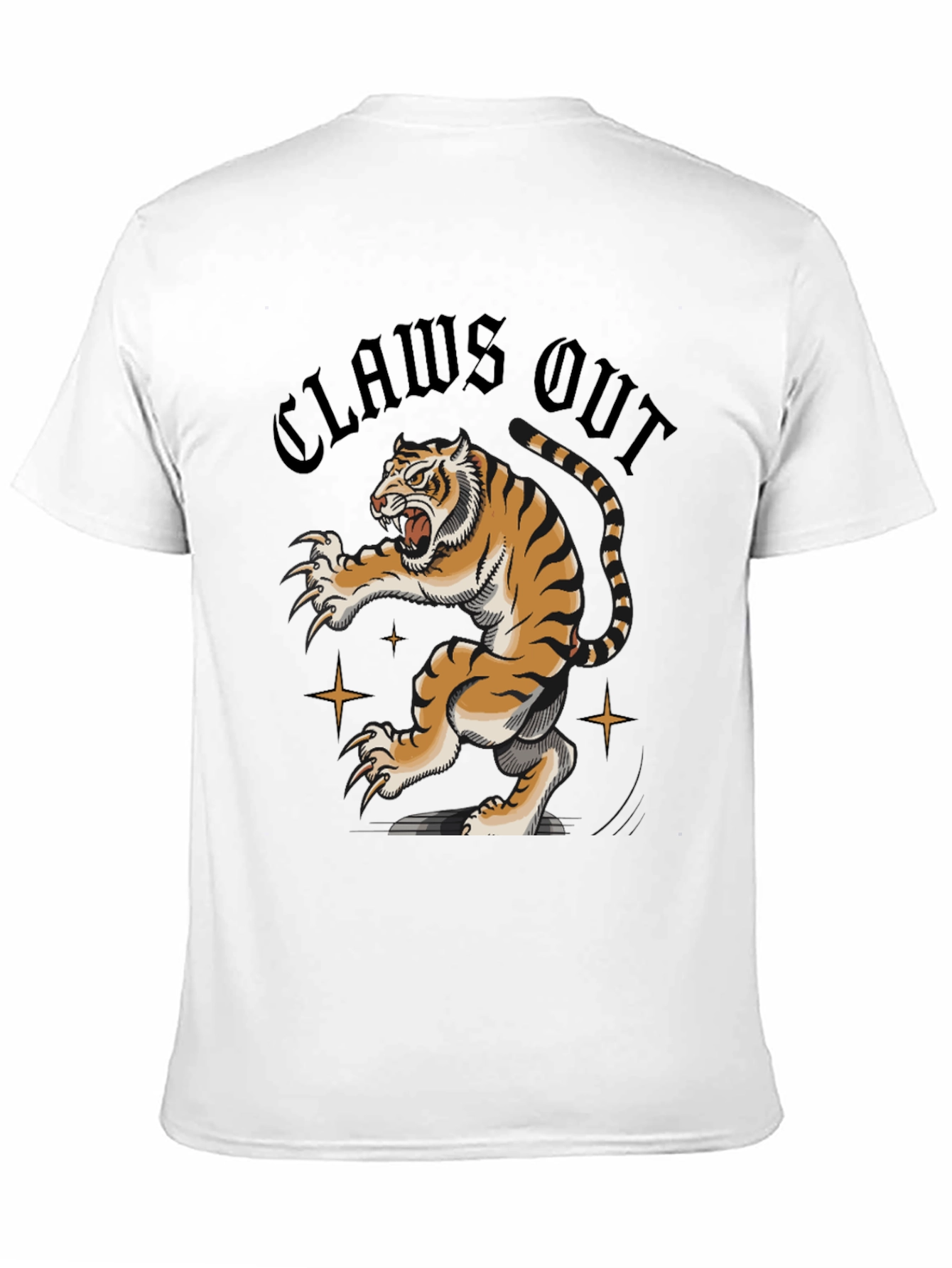 Claws Out Tiger Graphic Tee - Black
