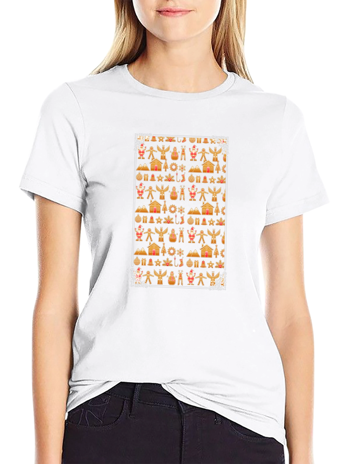 Christmas Gingerbread Pattern T-Shirt