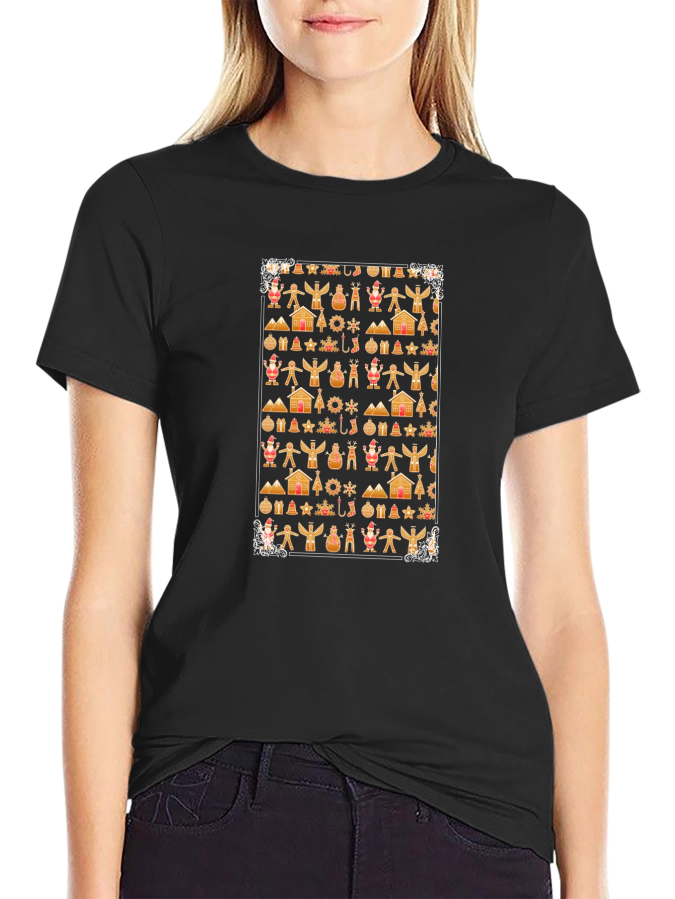 Christmas Gingerbread Pattern T-Shirt