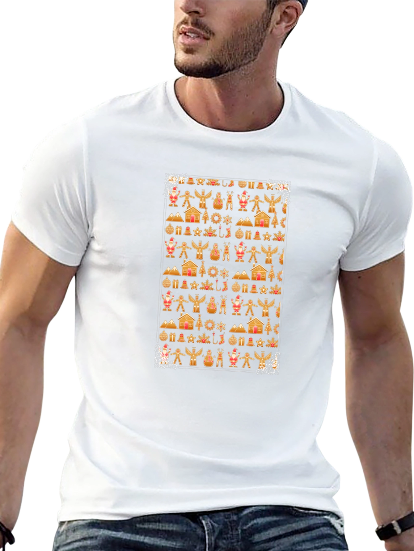Christmas Gingerbread Pattern T-Shirt