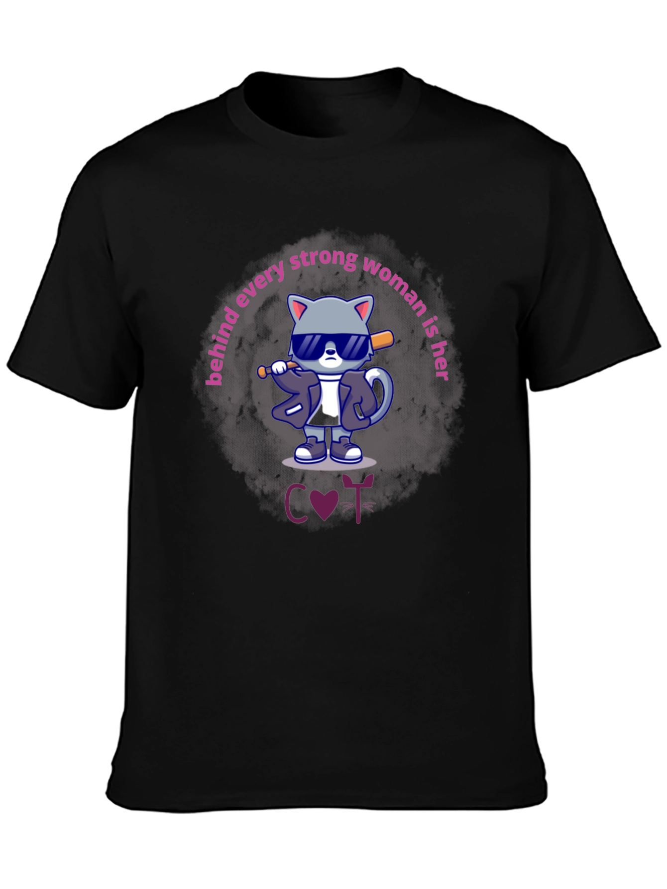 Funny Cat T-Shirt: Strong Women Support