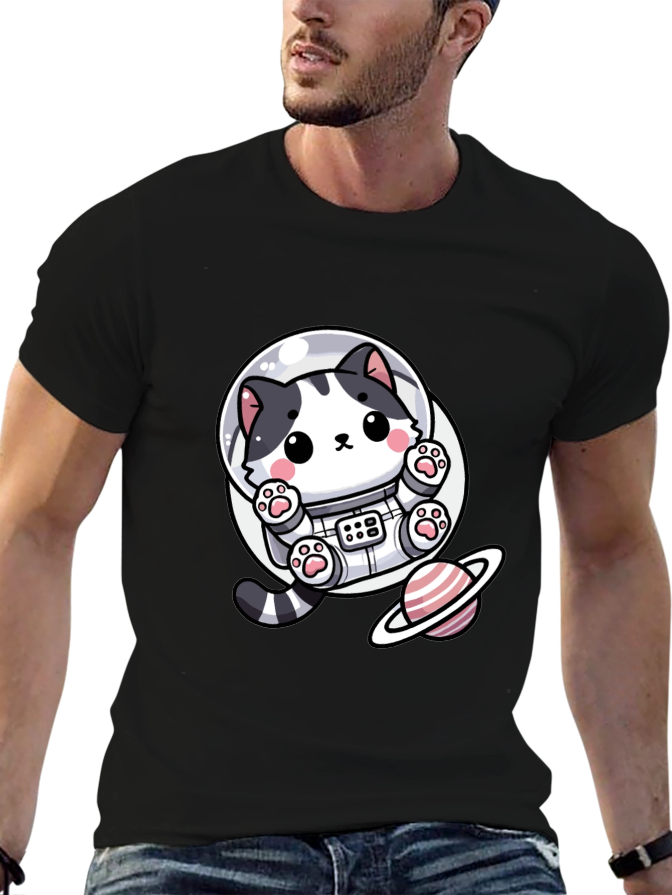 Astronaut Cat T-Shirt - Galaxy Space Kitten Tee