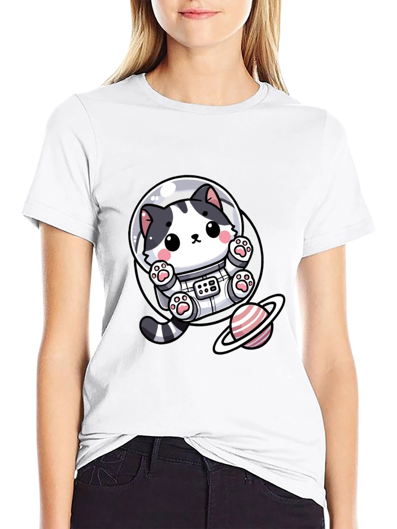 Astronaut Cat T-Shirt - Galaxy Space Kitten Tee